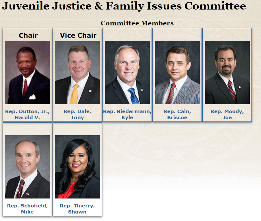 juvenile justice committee texas