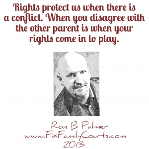 Rights protect us when there is a conflict. When you disagree with the other parent is when your rights come in to play.